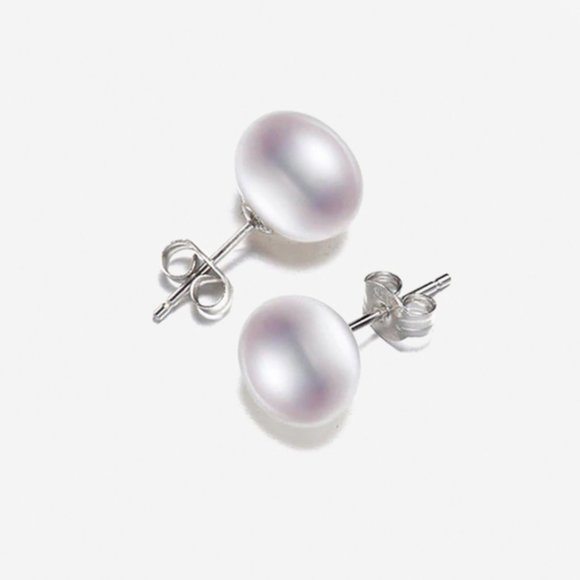 Freshwater Pearl Stud Earrings Sterling Silver - Picture 3 of 8